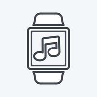 Music App Icon in trendy line style isolated on soft blue background vector