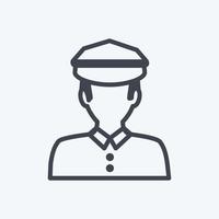 Traffic policeman Icon in trendy line style isolated on soft blue background vector