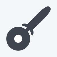 Icon Pizza Cutter - Glyph Style - Simple illustration,Editable stroke vector