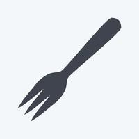 Icon Fork - Glyph Style - Simple illustration,Editable stroke vector