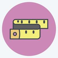 Measuring Tape Icon in trendy color mate style isolated on soft blue background vector