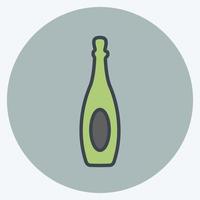 Bottle Icon in trendy color mate style isolated on soft blue background vector