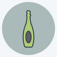 Bottle Icon in trendy color mate style isolated on soft blue background vector