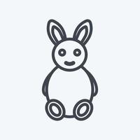 Bunny Icon in trendy line style isolated on soft blue background vector