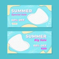 Summer promotional banner template vector