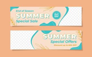 plantilla de banner de ofertas especiales de verano vector