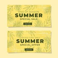 Summer promotional banner with yellow background vector