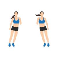 Woman doing Side to side hops exercise. vector