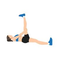 Woman doing Hamstring stretch exercise. vector