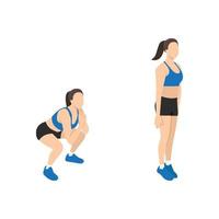 Woman doing Squat jacks exercise.