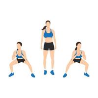 Woman doing Side to side squats exercise vector