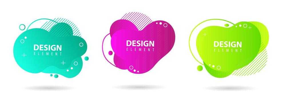 Set of Fluid gradient elements for minimal banner, logo, social post. Futuristic trendy dynamic elements. Abstract background. Eps10 vector. vector