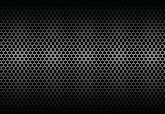 Black metal texture steel background. Perforated sheet metal . vector ilustration