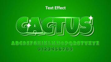 text effect cactus with color gradient green vector