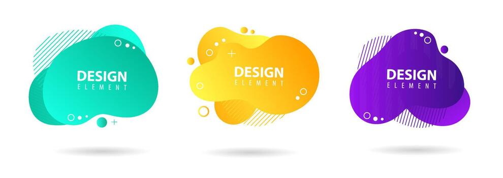Set of Fluid gradient elements for minimal banner, logo, social post. Futuristic trendy dynamic elements. Abstract background. Eps10 vector. vector