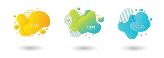 conjunto de formas geométricas abstractas de color líquido. elementos de gradiente fluido para banner mínimo, logotipo, publicación social. elementos dinámicos futuristas de moda. fondo abstracto. eps10 vector. vector