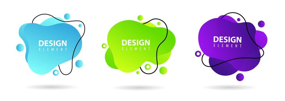 Set of Fluid gradient elements for minimal banner, logo, social post. Futuristic trendy dynamic elements. Abstract background. Eps10 vector. vector