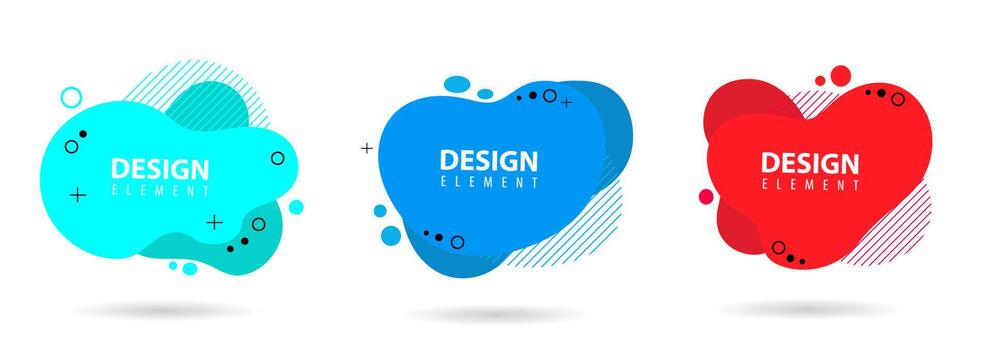 Set of Fluid gradient elements for minimal banner, logo, social post. Futuristic trendy dynamic elements. Abstract background. Eps10 vector. vector