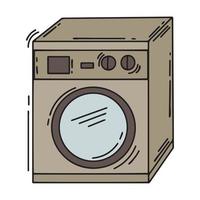Hand drawn Washing Machine Laundry, ecology concept. vector