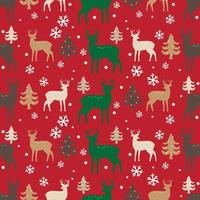 seamless pattern cute deer in christmas pattern design. pattern art deer and pine tree for wallpaper vector