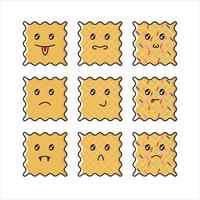 ilustración de paquete de galletas de caja con forma de cara