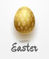 Happy Easter background with realistic golden eggs. Vector illustration