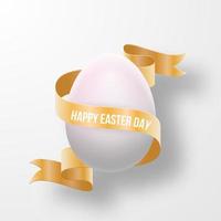 Happy Easter background with realistic eggs. Vector illustration