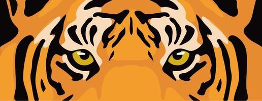 Un primerísimo plano de la ilustración de la cabeza de tigre sobre fondo negro. diseño para serigrafía de camisetas y pod vector