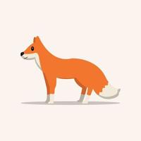 Hand Drawn Cute Fox Flat Illustration vector
