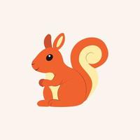 Hand Drawn Cute Squirrel Flat Illustration vector
