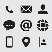 colección de iconos de contacto vector