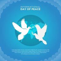 Flat peace day background with dove Free Vector. International Day of Peace background with pigeon. vector