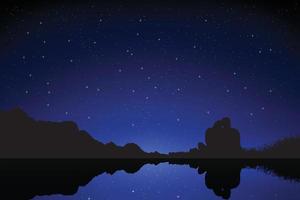 Romantic couple in starry night background. Widescreen starry night background.