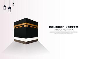 Ramadan background with ka'bah. Ramadan Kareem Design. vector