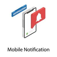 conceptos de notificaciones móviles vector