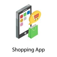 conceptos de aplicaciones de compras vector