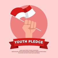 Flat Design Happy Youth Pledge Day Design vector