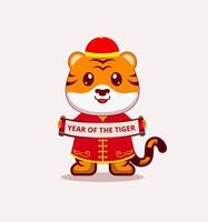 Happy Cute tiger. Year of the tiger. Chinese new year vector