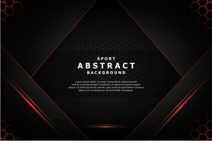 Modern sport background with red line and polygon shape vector