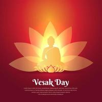 Lord Buddha Vesak greetings background or celebration Vesak day with lotus