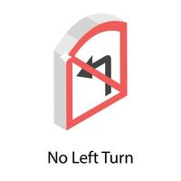 No Left Turn vector