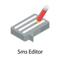 conceptos del editor de sms vector