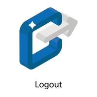 Trendy Logout Concepts vector