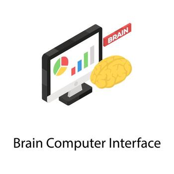 interfaz cerebro computadora vector