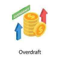 Trendy Overdraft Conecpts vector