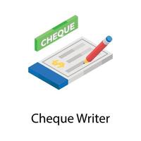 Cheque Writer Concepts vector