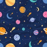 Seamless Pattern of Celestial Bodies vector