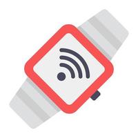 icono de reloj wifi en estilo editable vector