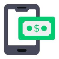 Mobile money icon in editable flat style vector