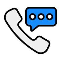 Phone receiver with speech bubble showing concept of telecommunication icon vector